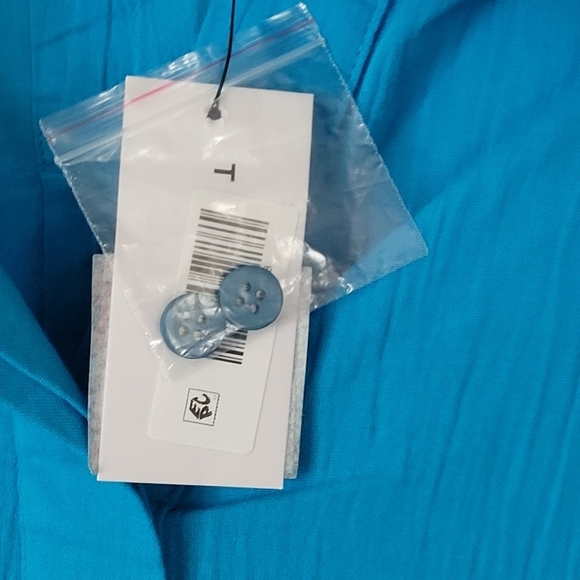 TOPSHOP Women's Button Front Shirt Cotton Blue Oversized Size 8 - Picture 9 of 12